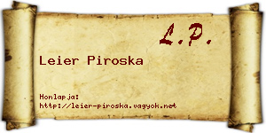 Leier Piroska névjegykártya