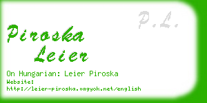 piroska leier business card